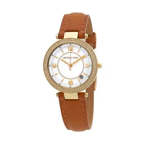 Michael Kors Parker Crystal White Dial Brown Women's Watch MK2464