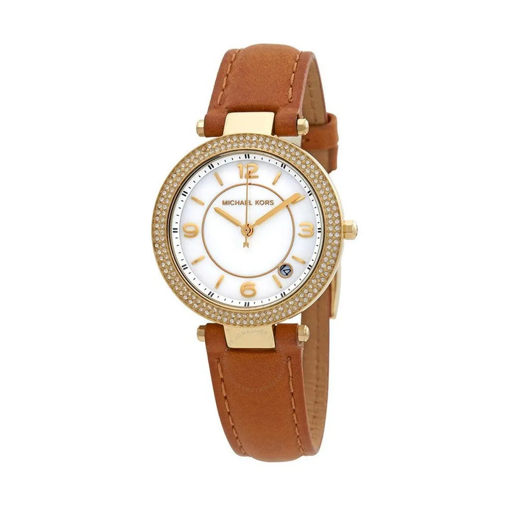 Michael Kors Parker Crystal White Dial Brown Women's Watch MK2464