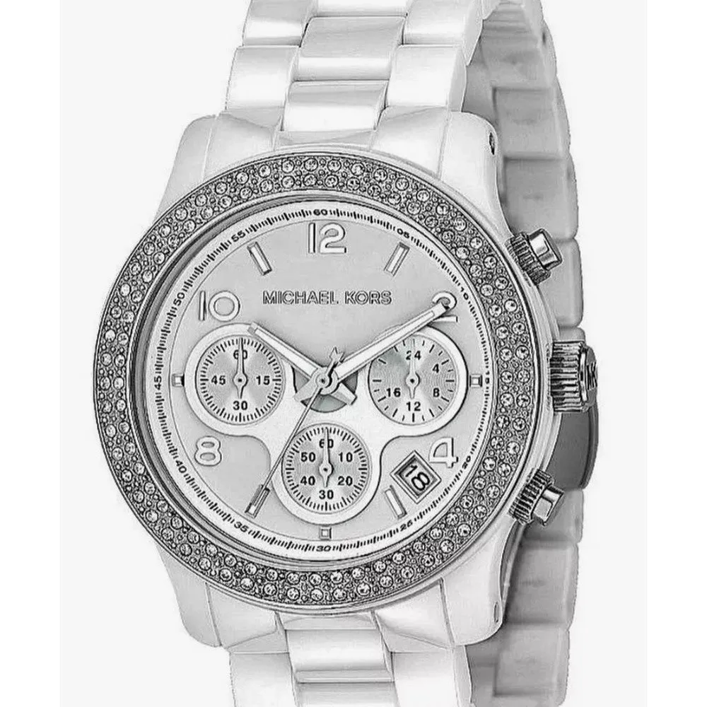 Michael Kors Runway White Dial White Ceramic Women's Watch MK5188