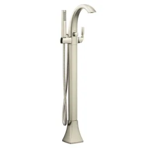 Moen 695BN Voss Brushed Nickel 1-Handle Freestanding Bathtub Faucet with Hand Shower