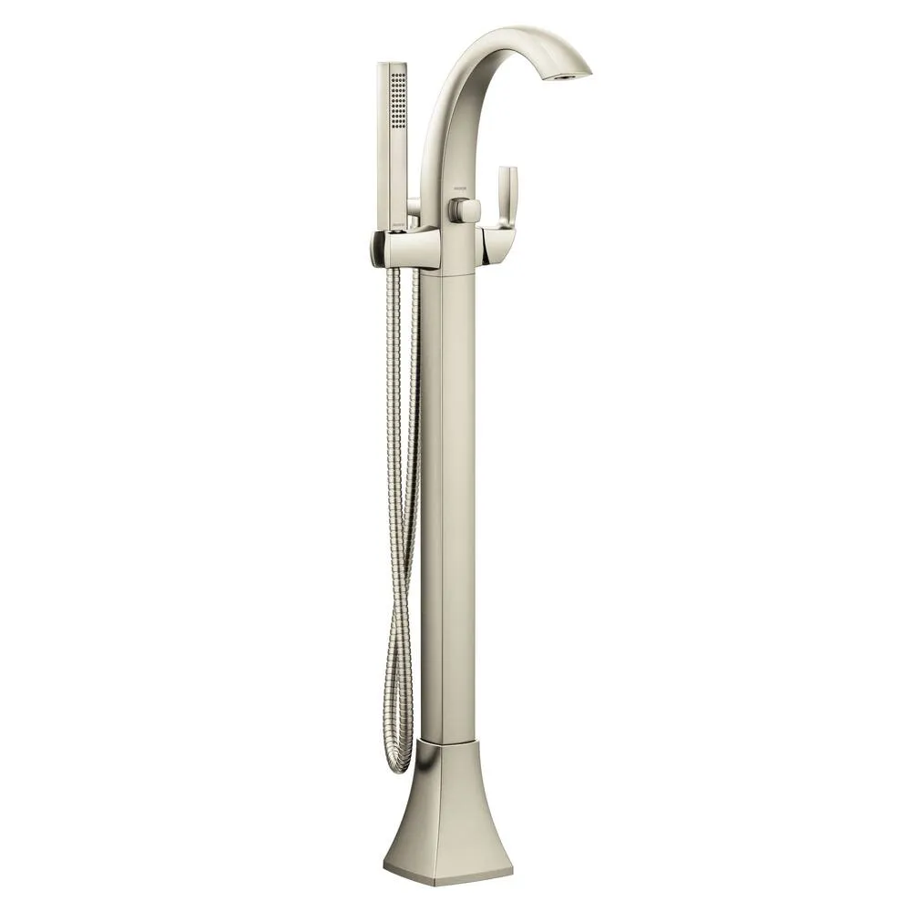 Moen 695BN Voss Brushed Nickel 1-Handle Freestanding Bathtub Faucet with Hand Shower