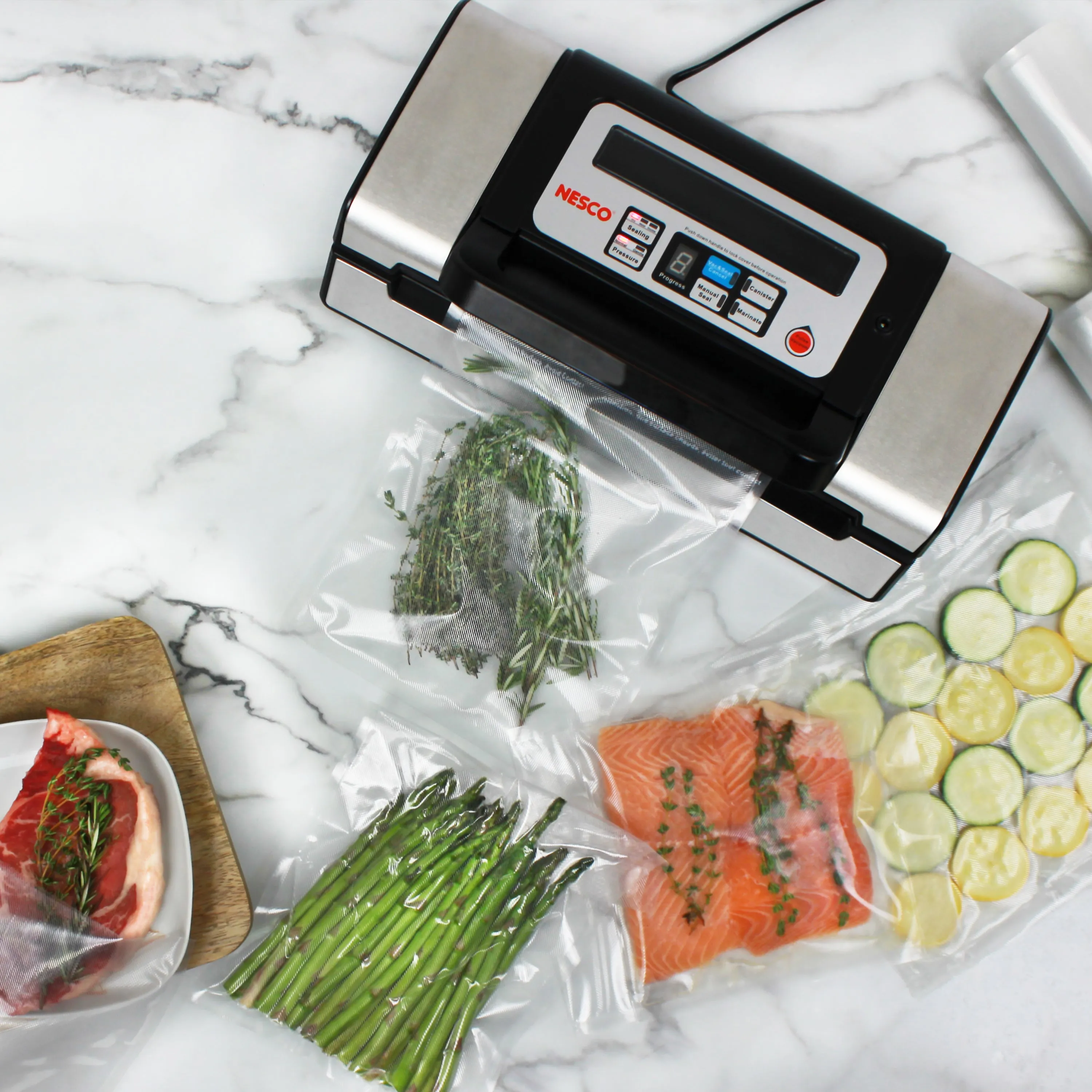 NESCO VS-12 Deluxe Vacuum Food Sealer, 130-Watts
