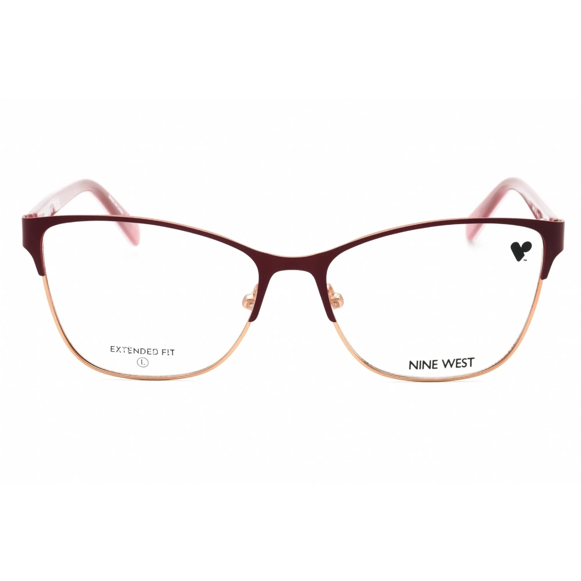 Nine West Women's Eyeglasses - Burgundy Metal Cat Eye Full Rim Frame | NW8015 602