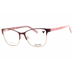 Nine West Women's Eyeglasses - Burgundy Metal Cat Eye Full Rim Frame | NW8015 602