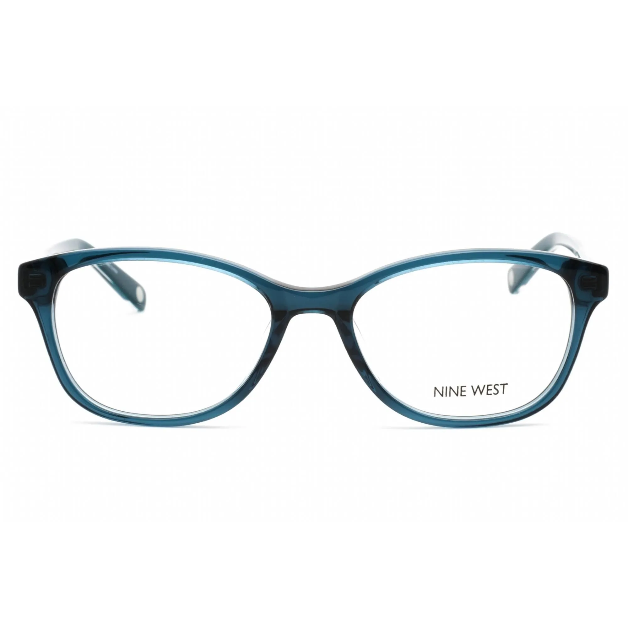 Nine West Women's Eyeglasses - Crystal Teal Plastic Rectangular Frame | NW5182 315