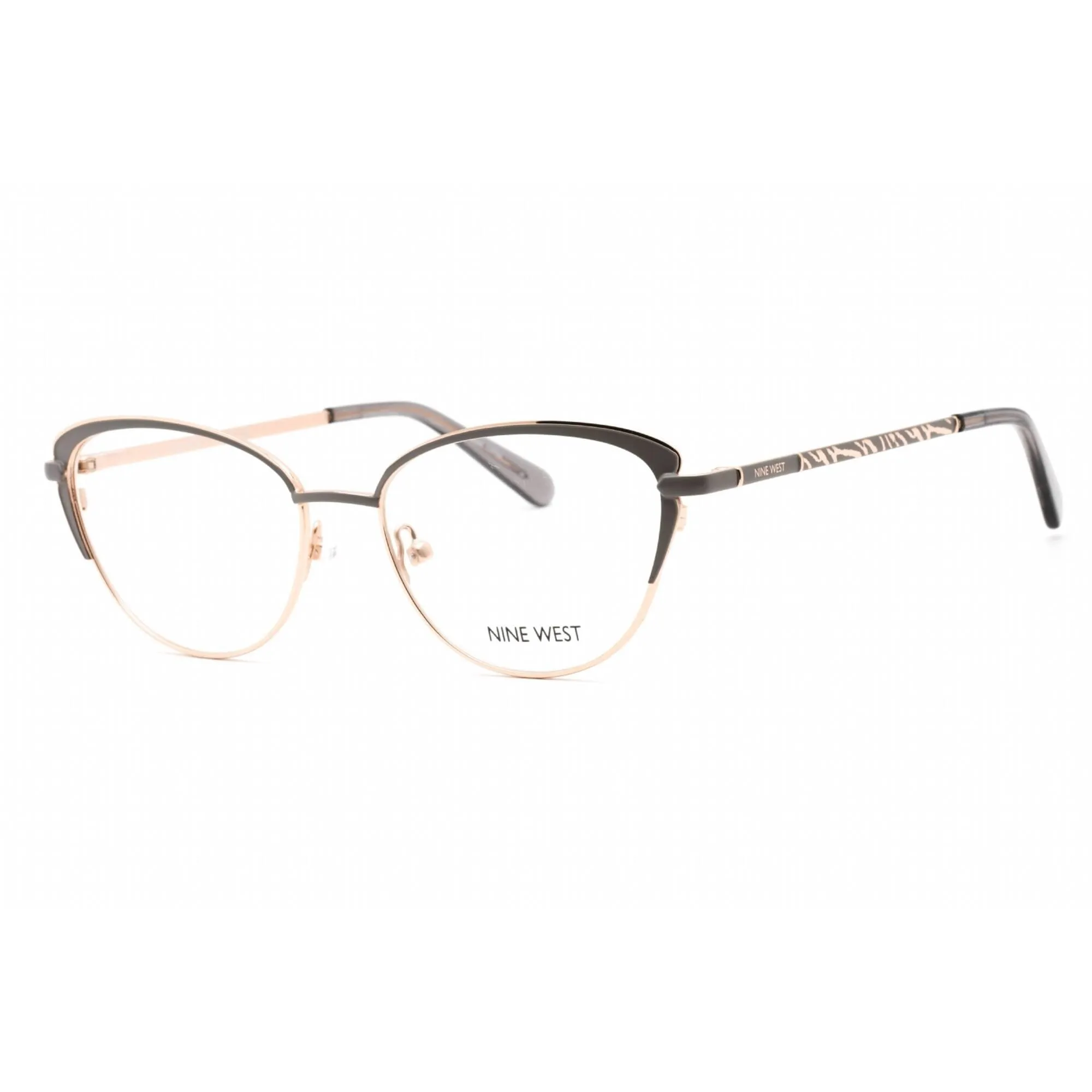 Nine West Women's Eyeglasses - Full Rim Grey/Rose Gold Metal Cat Eye | NW1104 014