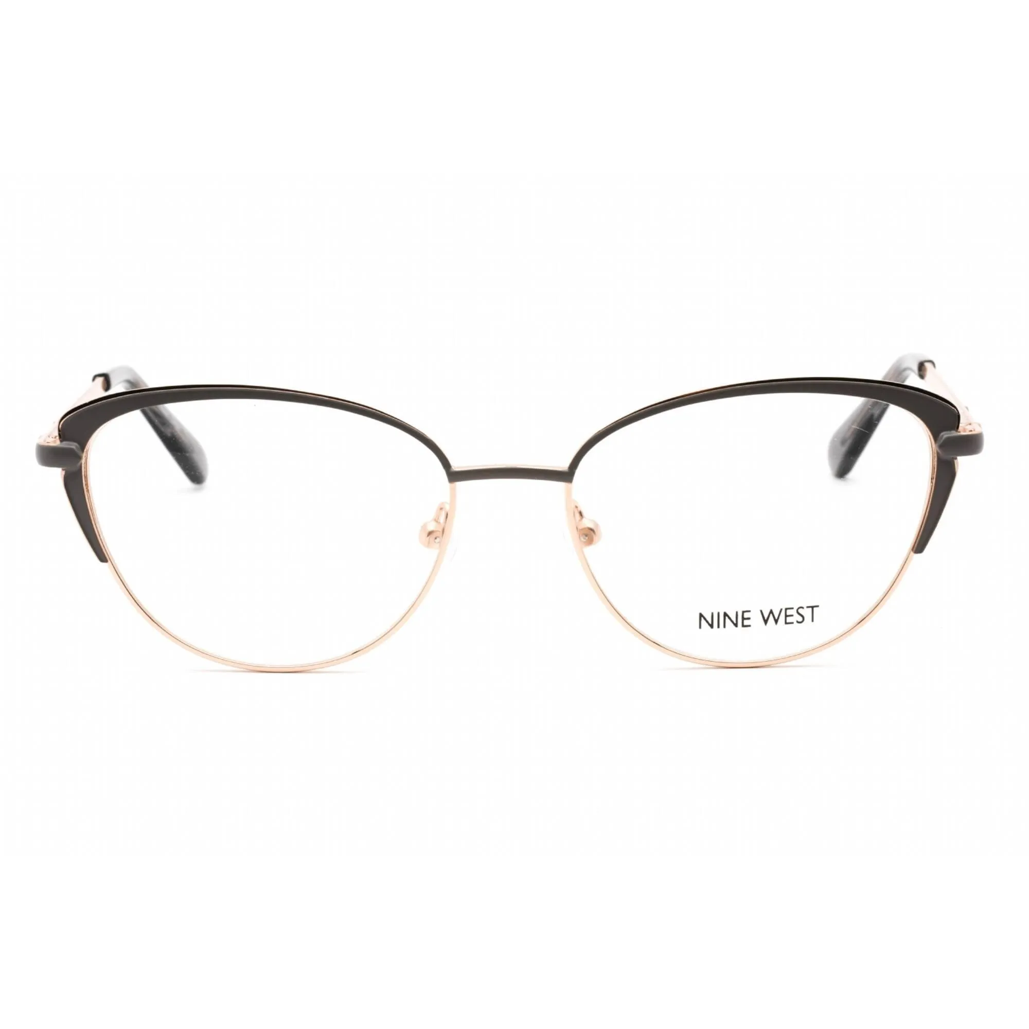 Nine West Women's Eyeglasses - Full Rim Grey/Rose Gold Metal Cat Eye | NW1104 014