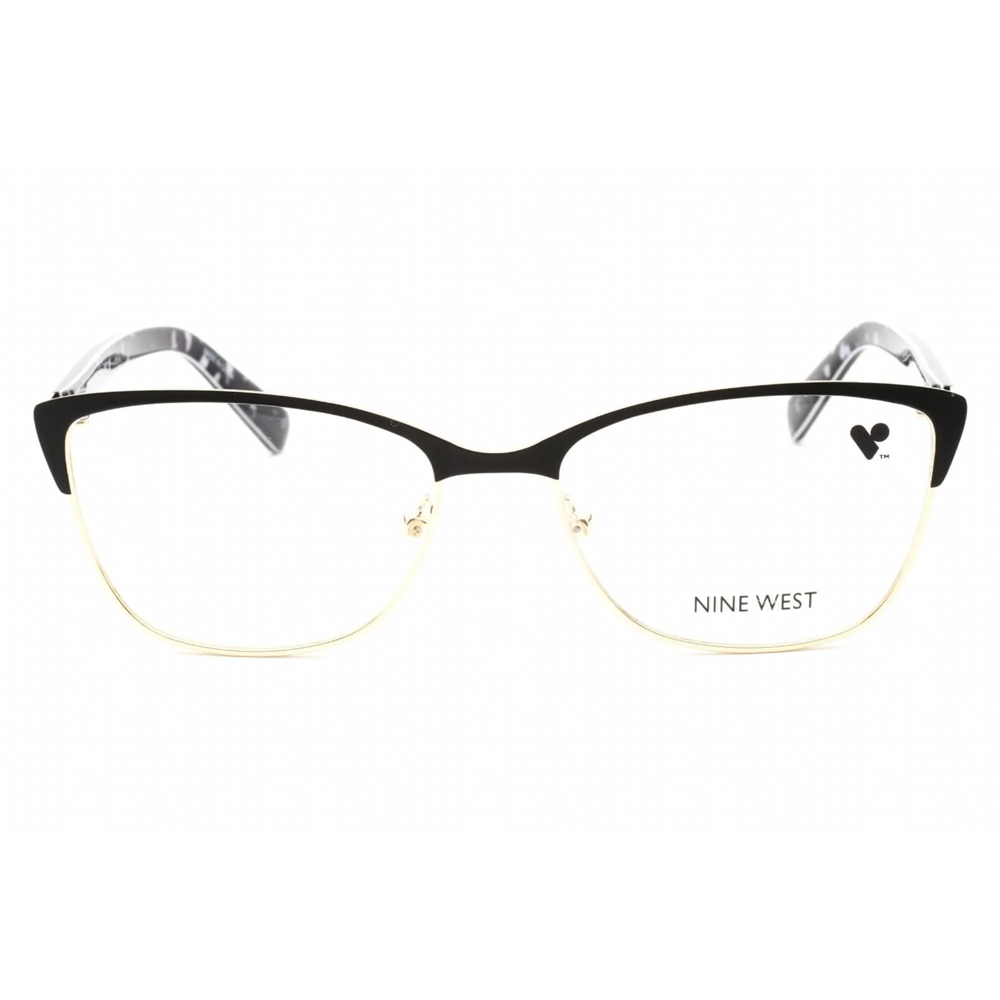 Nine West Women's Eyeglasses - Satin Solid Black Metal Cat Eye Frame | NW8011 001