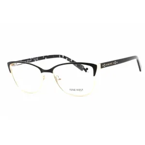 Nine West Women's Eyeglasses - Satin Solid Black Metal Cat Eye Frame | NW8011 001