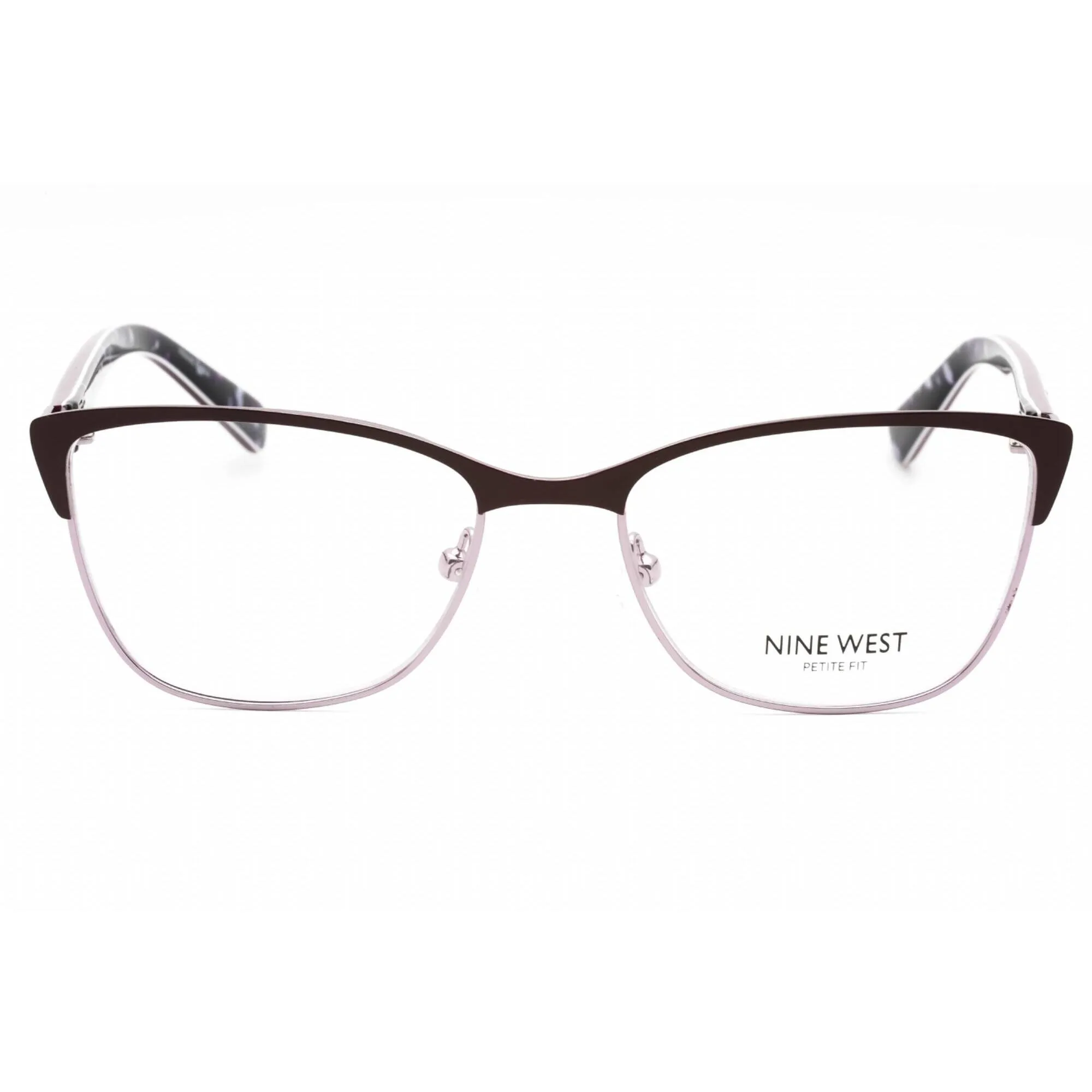 Nine West Women's Eyeglasses - Satin Solid Plum Cat Eye Metal Frame | NW8011 505