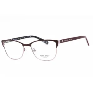 Nine West Women's Eyeglasses - Satin Solid Plum Cat Eye Metal Frame | NW8011 505
