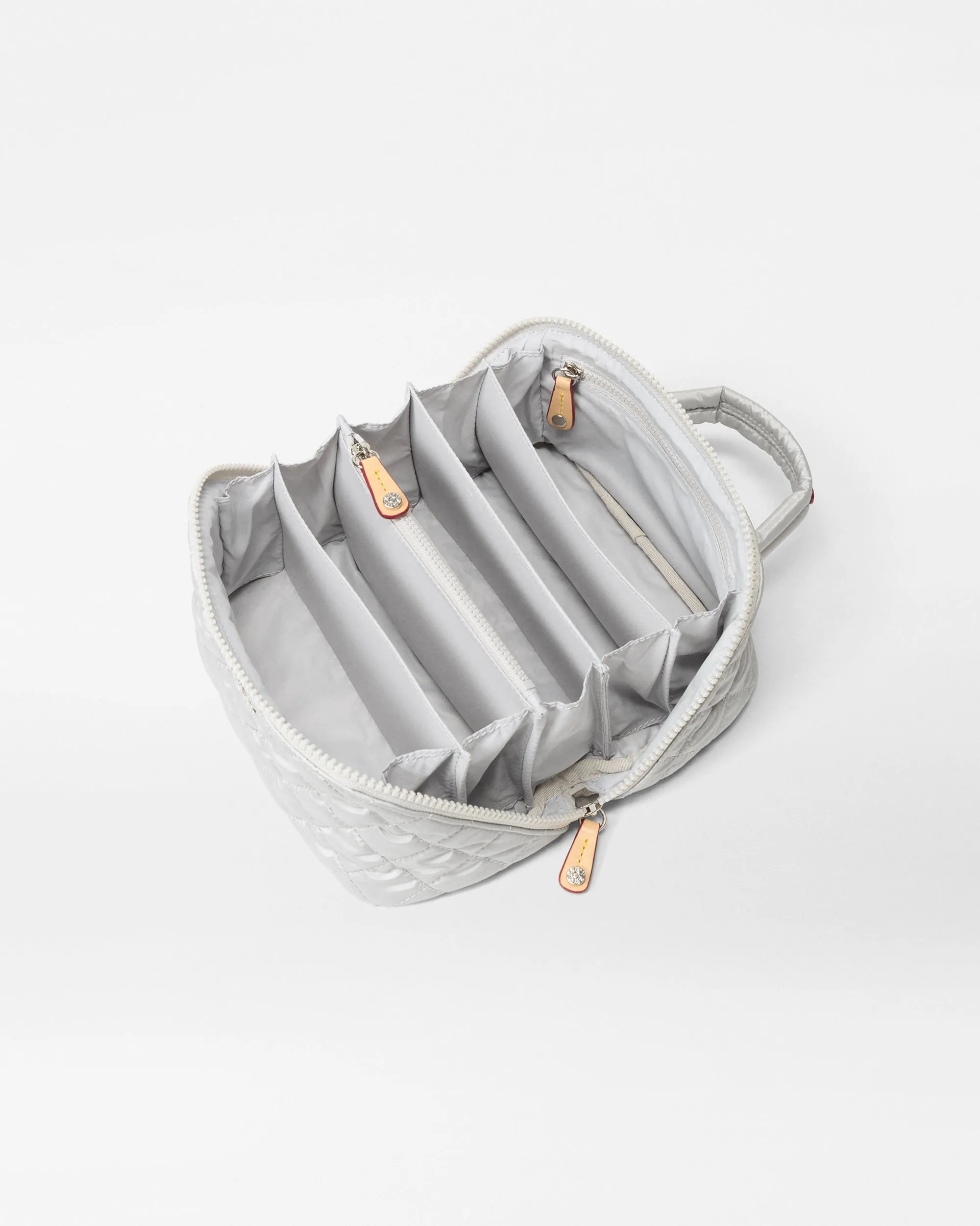 Oyster Metallic Metro Accordion Cosmetic