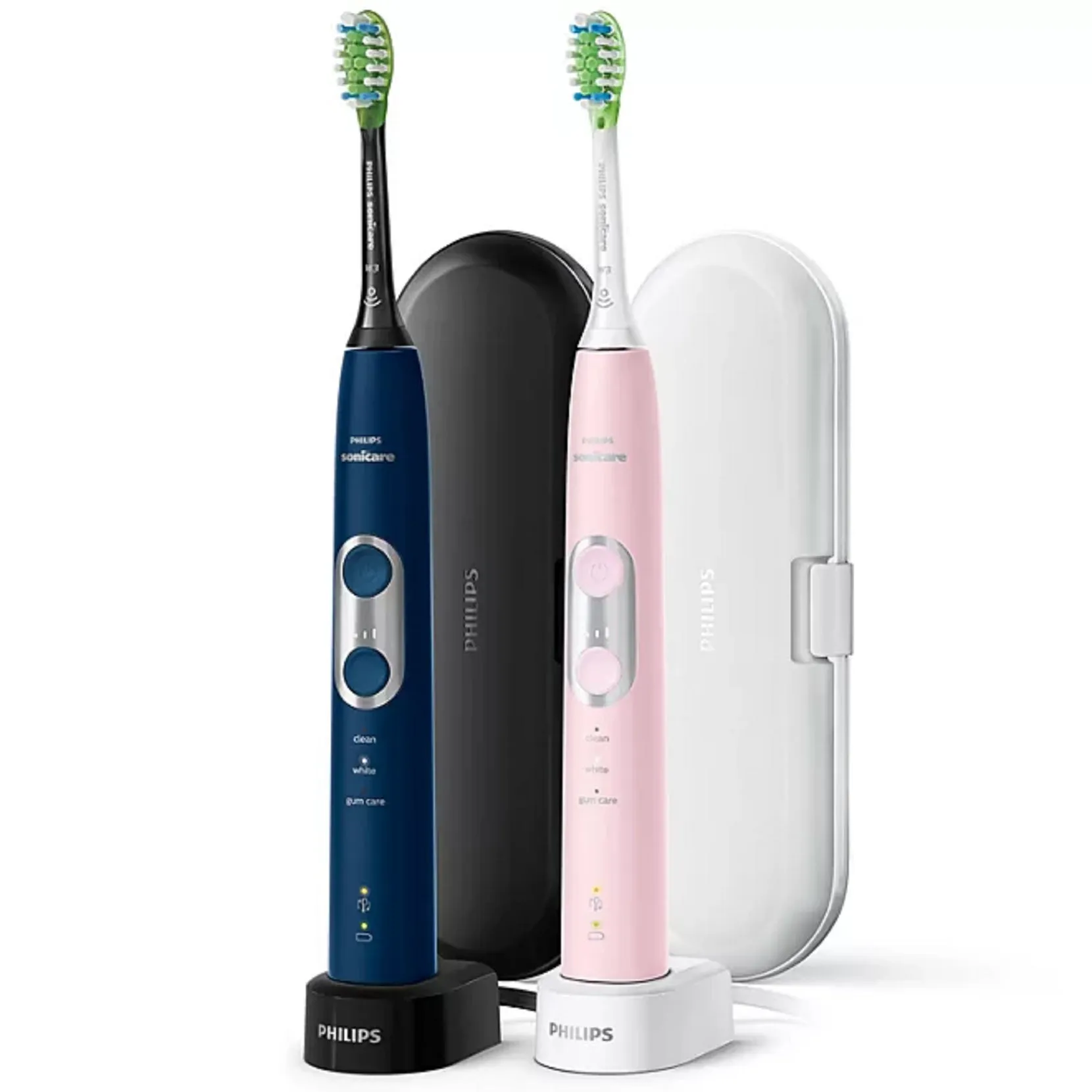 Philips Sonicare 6100 ProtectiveClean Power Toothbrush 2 Pack, Navy/Pink
