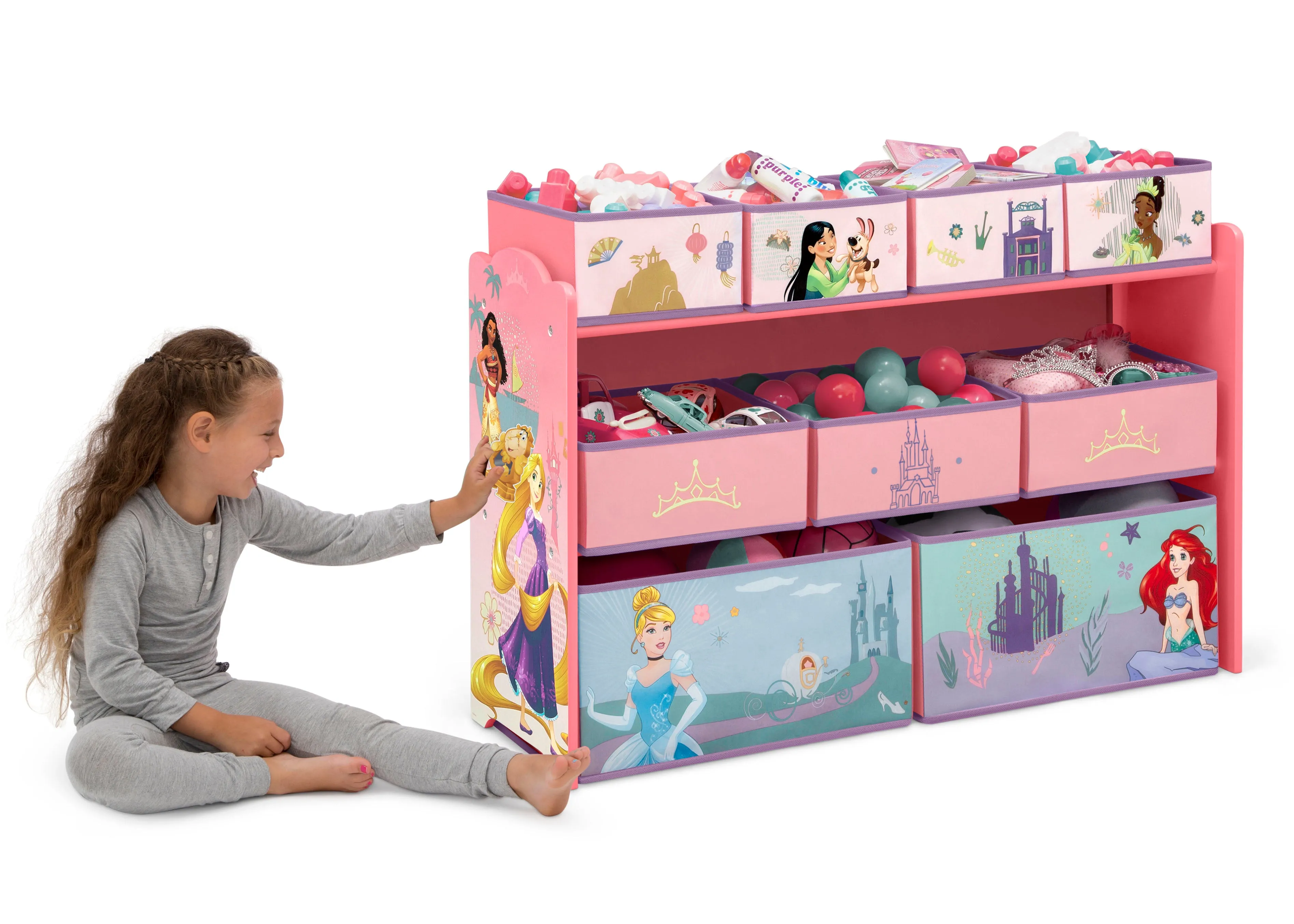 Princess Deluxe 9 Bin Design and Store Toy Organizer