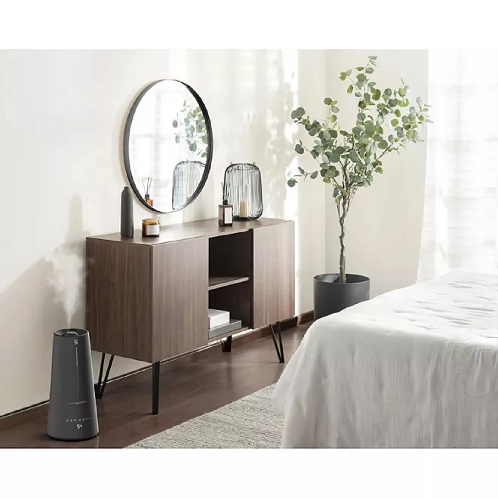 Pure Guardian H5665B 1.5 Gal. Warm and Cool Mist Ultrasonic Humidifier with Humidistat and UV-C
