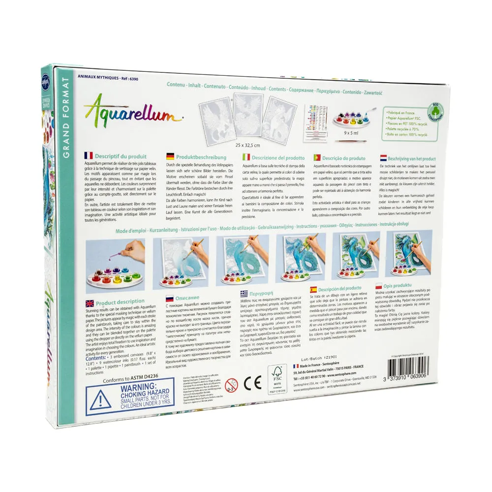 SentoSphere Aquarellum Mythical Animals Watercolor Art Kit