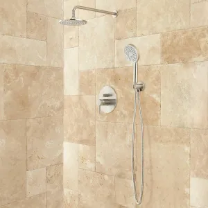 Signature Hardware 416164 Lattimore Shower System with Rainfall Shower Head and Hand Shower - Chrome