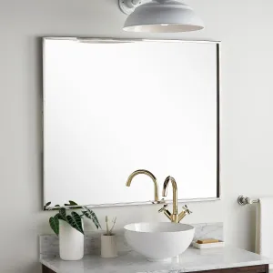 Signature Hardware 459129 Carpini 35-7/8" x 31" Framed Bathroom Mirror, Nickel