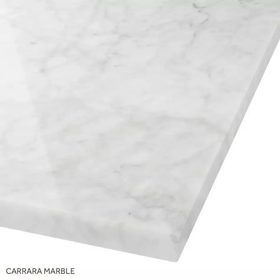 Signature Hardware GCAR-U-73x22x3CM-8-ACE-RECT-SM 73" x 22" x 3CM Marble Vanity Top w/ Backsplash - 8" Faucet Holes - Double Sink 2015 Cutouts - Undermount - Carrara - GCAR