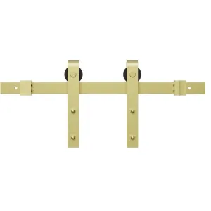 Signature Hardware HBD5000X120CHBS Hal 120 Inch Barn Door Track and Hardware Set Hardware Champagne Brass Sliding Door