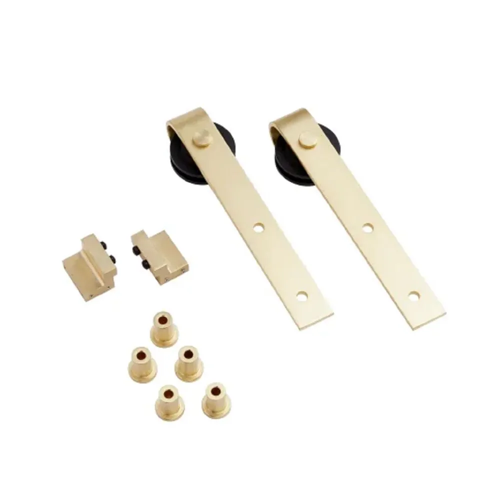 Signature Hardware HBD5000X120CHBS Hal 120 Inch Barn Door Track and Hardware Set Hardware Champagne Brass Sliding Door