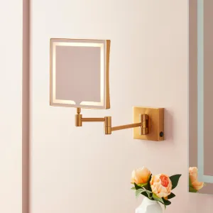 Signature Hardware SH662010BG Norabel 7-7/8" W X 12-7/16" H Modern Square Framed Bathroom Wall Mirror  LIGHTED MAKEUP MIRROR - BRUSHED GOLD