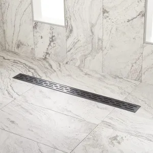 Signature Hardware ZA3-G01-40-MB-C Effendi Linear Shower Drain With Drain Flange, 40" Black
