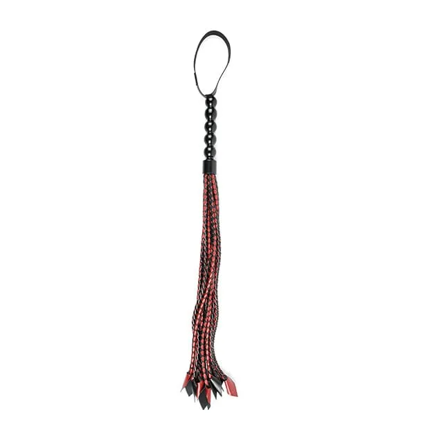 Sportsheets - Saffron BDSM Braided Flogger (Red/Black)