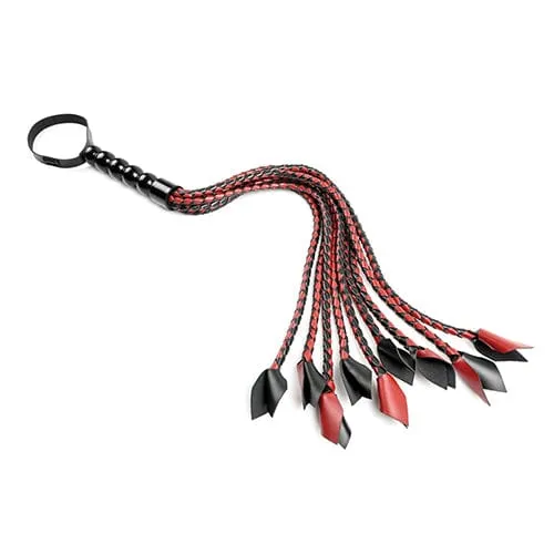 Sportsheets - Saffron BDSM Braided Flogger (Red/Black)