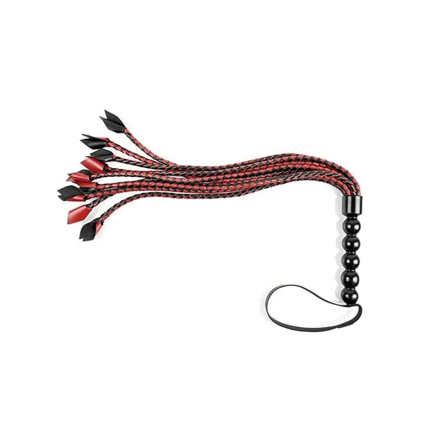 Sportsheets - Saffron BDSM Braided Flogger (Red/Black)