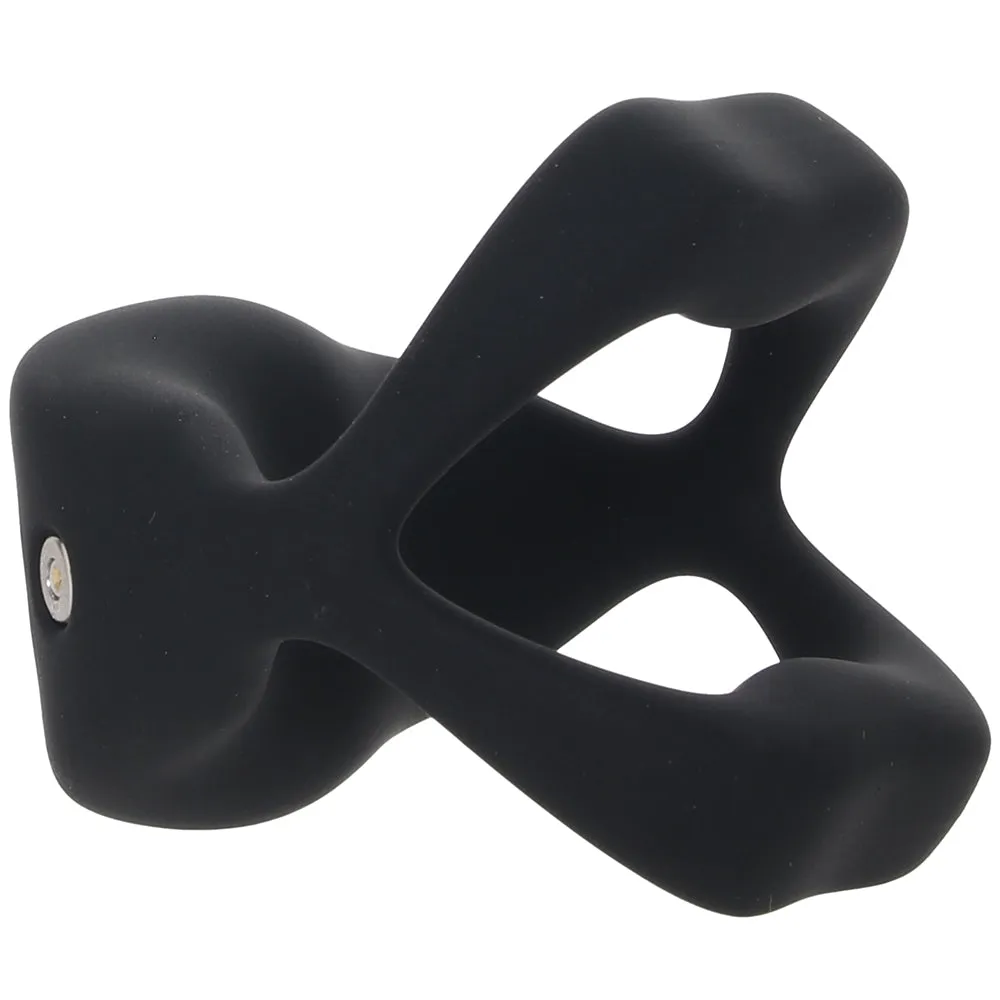 Techno Strobe Vibrating Cock Ring in Black