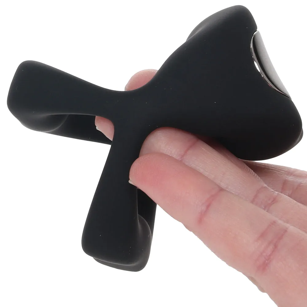 Techno Strobe Vibrating Cock Ring in Black