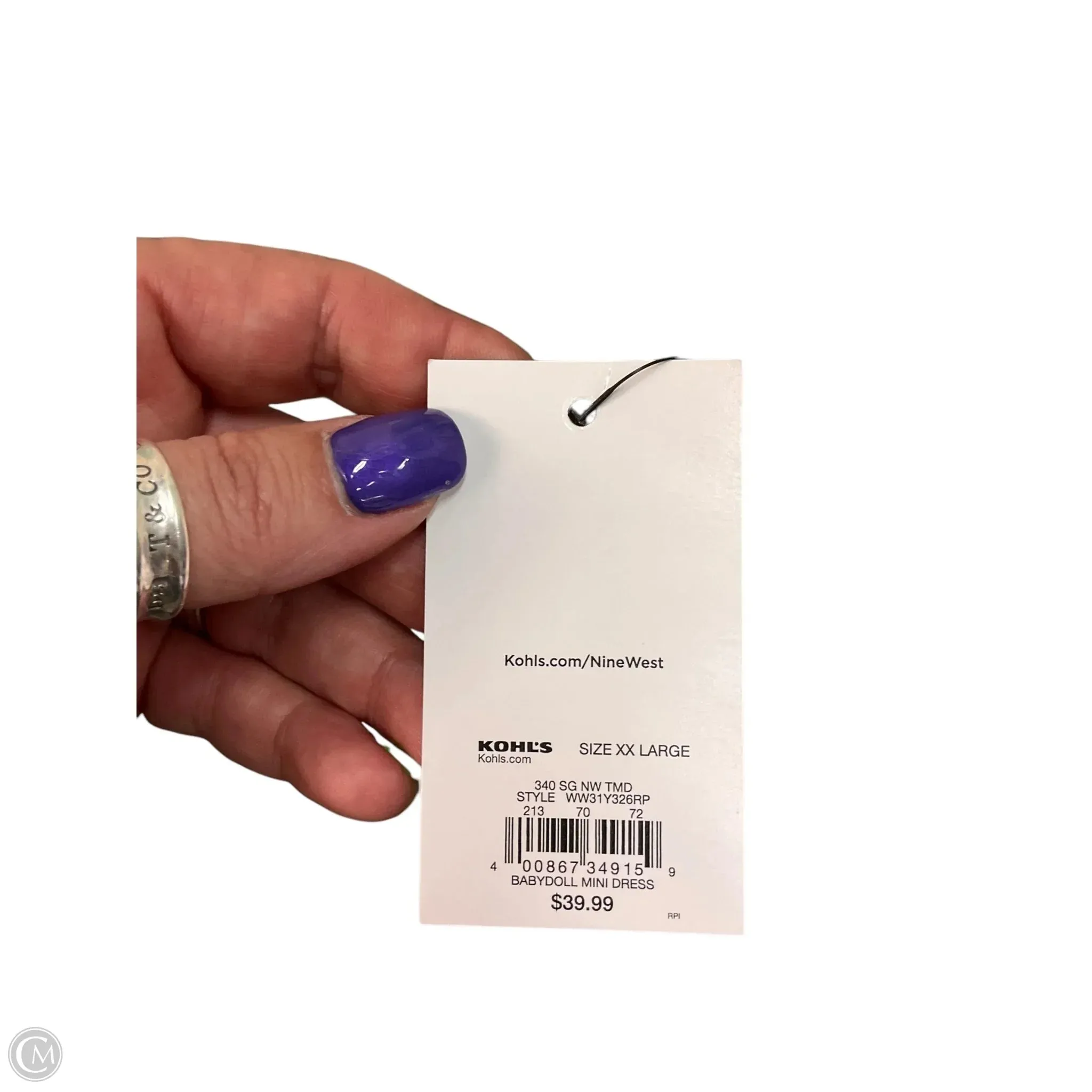 Top Short Sleeve By Nine West In Green, Size: 22
