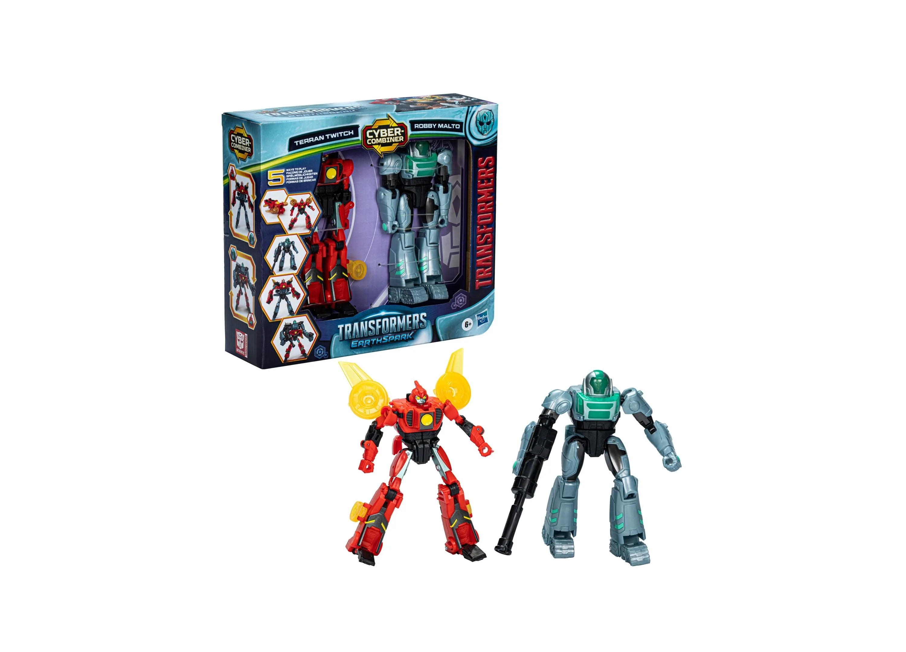 Transformers EarthSpark Cyber-Combiner Terran Twitch and Robby Malto Action Figure