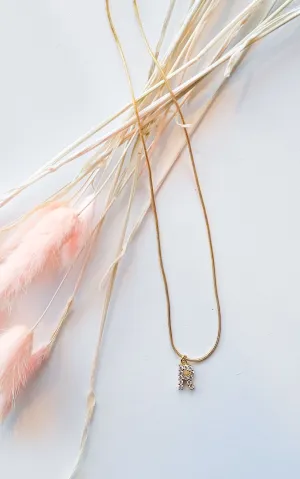 Twisted Baubles- Gold Pave Initial Necklace