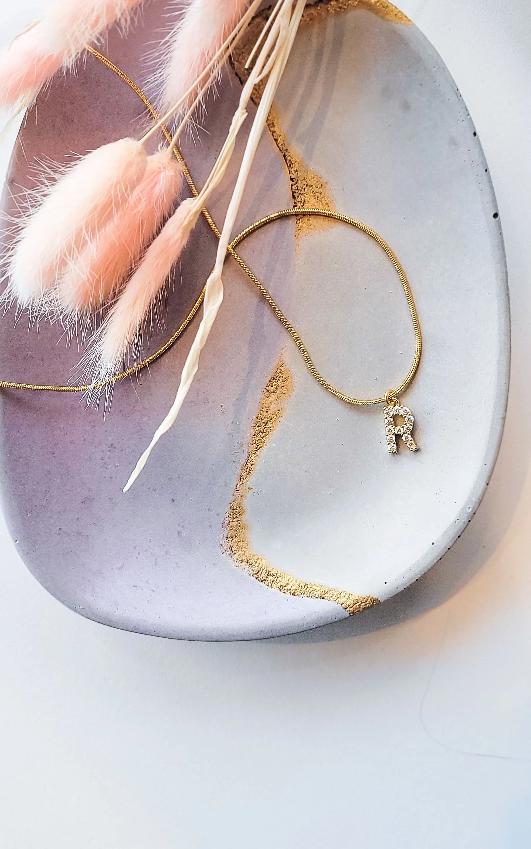 Twisted Baubles- Gold Pave Initial Necklace