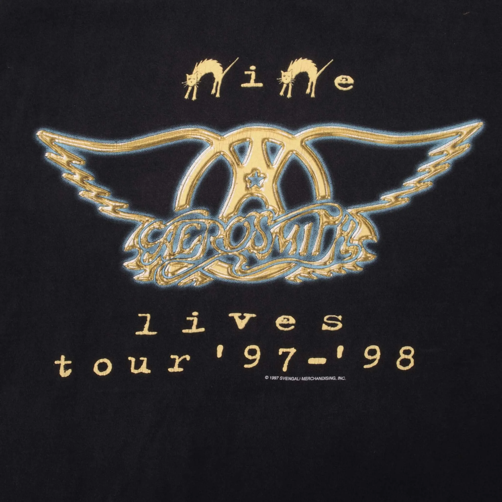 VINTAGE AEROSMITH NINE LIVES TEE SHIRT 1997 1998 SIZE XL