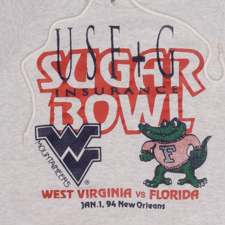 VINTAGE NCAA FLORIDA GATORS VS WV MOUNTAINEERS HOODIE 1994 XL MADE IN USA