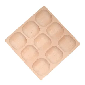Yellow Door® Natural Sorting Tray | 9-Section Wooden Tray